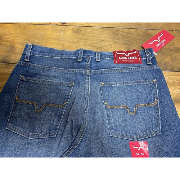 Kimes Ranch Men's Stewart Jeans Blue 100% Cotton Straight Leg 34x36 USA Made NWT - Picture 10 of 13